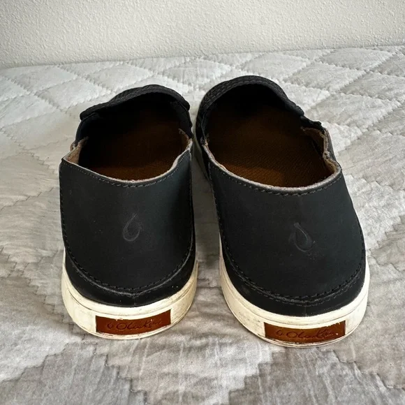 OluKai Pehuea Slip On Loafers BLACK Sz 8.5 - Picture 6 of 8